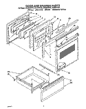DOOR AND DRAWER Diagram and Parts List for RF366PXYQ1  Whirlpool Range