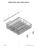 UPPER RACK AND TRACK PARTS Diagram and Parts List for WDF310PAAT3  Whirlpool Dishwasher