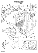 CABINET PARTS Diagram and Parts List for YWED9200SQ1  Whirlpool Dryer