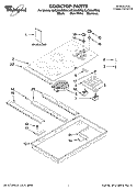 COOKTOP PARTS, OPTIONAL PARTS Diagram and Parts List for GJC3654RB03  Whirlpool Cooktop