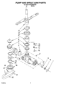 PUMP AND SPRAYARM Diagram and Parts List for DU840SWKU0  Whirlpool Dishwasher