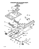 COOKTOP AND MANIFOLD, LIT/OPTIONAL Diagram and Parts List for SF3300EWW0  Whirlpool Range