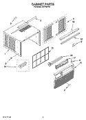 CABINET PARTS Diagram and Parts List for ACC108PS2  Whirlpool Air Conditioner