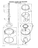 AGITATOR, BASKET AND TUB Diagram and Parts List for LA5300XTW0  Whirlpool Washer