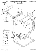TOP AND CONSOLE PARTS Diagram and Parts List for YLER4634PQ1  Whirlpool Dryer