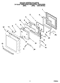 OVEN DOOR PARTS Diagram and Parts List for YKEMC307KS03  KitchenAid Microwave Oven Combo