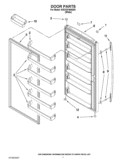 DOOR PARTS Diagram and Parts List for 5VEV201NAQ00  Whirlpool Freezer