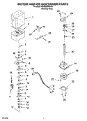 MOTOR AND ICE CONTAINER PARTS Diagram and Parts List for KSRB25FRBX01  KitchenAid Refrigerator