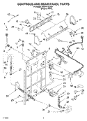 CONTROLS AND REAR PANEL PARTS Diagram and Parts List for 7MLSR5132JQ4  Whirlpool Washer