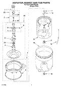 AGITATOR, BASKET AND TUB PARTS Diagram and Parts List for 7MLSC9545JQ5  Whirlpool Washer