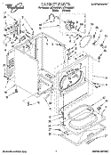 SECTION Diagram and Parts List for LEC7858AN1  Whirlpool Dryer