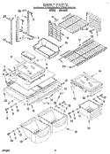 SHELF Diagram and Parts List for KTRS21MDWH03  KitchenAid Refrigerator