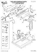 TOP AND CONSOLE, LIT/OPTIONAL Diagram and Parts List for GGQ9858JQ2  Whirlpool Dryer
