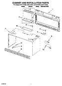 CABINET AND INSTALLATION PARTS Diagram and Parts List for GH6177XPB2  Whirlpool Microwave