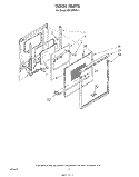 DOOR Diagram and Parts List for RB130PXV1  Whirlpool Wall Oven