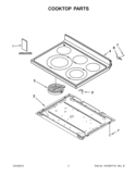 Part Location Diagram of W10472035 Whirlpool Cooktop - Black