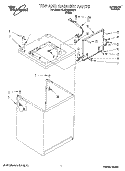 TOP AND CABINET, LIT/OPTIONAL Diagram and Parts List for 6LSP8255BW1  Whirlpool Washer