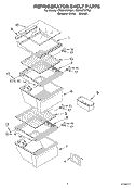 REFRIGERATOR SHELF Diagram and Parts List for CS22AFXKT04  Crosley Refrigerator