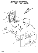 DISPENSER FRONT PARTS Diagram and Parts List for GS2SHAXSB00  Whirlpool Refrigerator