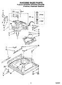 MACHINE BASE PARTS Diagram and Parts List for GST9679PG3  Whirlpool Washer
