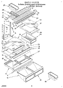 SHELF Diagram and Parts List for ET18PKXAN01  Whirlpool Refrigerator