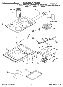 COOKTOP PARTS Diagram and Parts List for KECD805HBT3  KitchenAid Cooktop