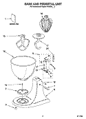 BASE AND PEDESTAL UNIT Diagram and Parts List for 5K45SSWH4  KitchenAid Mixer
