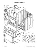 CABINET PARTS Diagram and Parts List for 3LWGD4800YQ0  Whirlpool Dryer