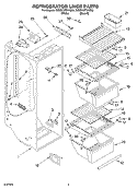 REFRIGERATOR LINER Diagram and Parts List for 5VED1WTKKQ00  Whirlpool Refrigerator