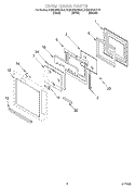OVEN DOOR Diagram and Parts List for KEMC308HBL0  KitchenAid Microwave Oven Combo