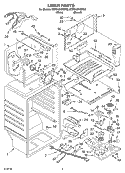 LINER Diagram and Parts List for KTRS19KKBT02  KitchenAid Refrigerator