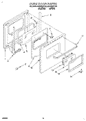 OVEN DOOR Diagram and Parts List for RB1005XYW5  Whirlpool Wall Oven