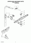 UPPER WASH AND RINSE PARTS Diagram and Parts List for 7GU3800XTVY0  Whirlpool Dishwasher
