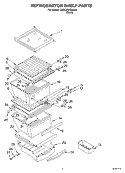 REFRIGERATOR SHELF Diagram and Parts List for 3XEC5THGKB00  Whirlpool Refrigerator