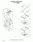 FREEZER LINER PARTS Diagram and Parts List for 6WSC20C6YY00  Whirlpool Refrigerator