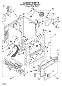 CABINET PARTS Diagram and Parts List for WGD5300SQ0  Whirlpool Dryer