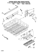 UPPER RACK AND TRACK PARTS Diagram and Parts List for GU2600XTPQ0  Whirlpool Dishwasher