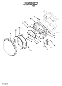 DOOR PARTS, OPTIONAL PARTS (NOT INCLUDED) Diagram and Parts List for 7MWGD8500SR2  Whirlpool Dryer