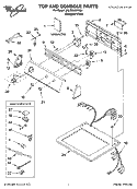 TOP AND CONSOLE PARTS Diagram and Parts List for 3XLER5437KQ4  Whirlpool Dryer