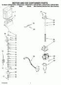 MOTOR AND ICE CONTAINER PARTS Diagram and Parts List for KSRK25FVMS01  KitchenAid Refrigerator
