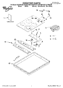 COOKTOP PARTS Diagram and Parts List for GJC3034LB0  Whirlpool Cooktop
