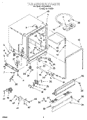 TUB ASSEMBLY Diagram and Parts List for RUD4300DQ3  Roper Dishwasher