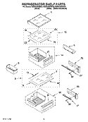 REFRIGERATOR SHELF PARTS Diagram and Parts List for KSSS42QMW03  KitchenAid Refrigerator