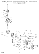 BRAKE, CLUTCH, GEARCASE, MOTOR AND PUMP Diagram and Parts List for KAWS800GZ0  KitchenAid Washer