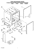 TUB AND FRAME PARTS Diagram and Parts List for KUDP02FRBL4  KitchenAid Dishwasher