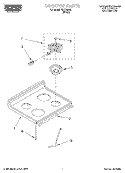 COOKTOP Diagram and Parts List for RDP34502  Roper Range