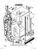 CABINET Diagram and Parts List for KSRB27QWWH00  KitchenAid Refrigerator