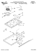 COOKTOP, LITERATURE Diagram and Parts List for RS610PXGN3  Whirlpool Range