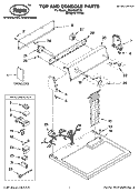 TOP AND CONSOLE PARTS Diagram and Parts List for RGD4300TQ0  Roper Dryer