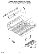 UPPER RACK AND TRACK PARTS Diagram and Parts List for GU2400XTPB3  Whirlpool Dishwasher